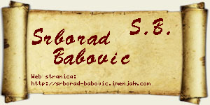 Srborad Babović vizit kartica
